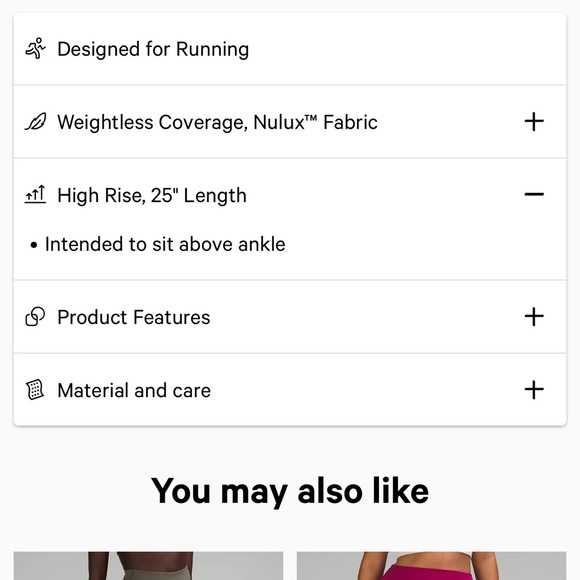 Lululemon- Base Pace High-Rise Running Tight 25” - ONLINE ONLY - Size 10 - Picture 7 of 12